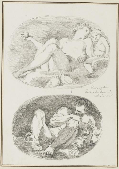 Study After Annibale Carracci: Venus and Cupid (from the Galleria Estense);  Study After Agostino Carracci: Pluto and Cerberus (from Galleria Estense)