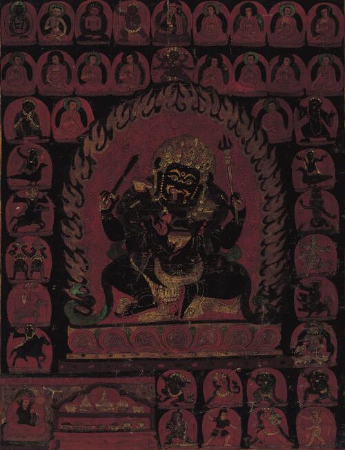 Mahakala with Retinue and Lamas